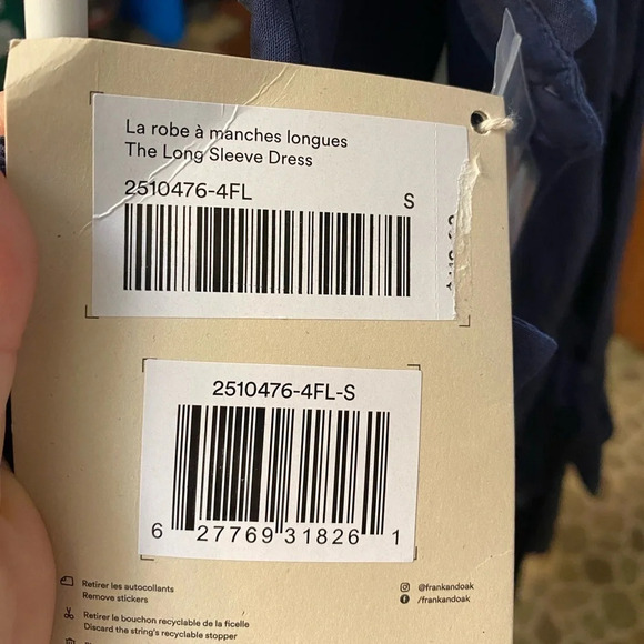 Frank & Oak - NWT Dark Blue The Long Sleeve Dress - Picture 8 of 14